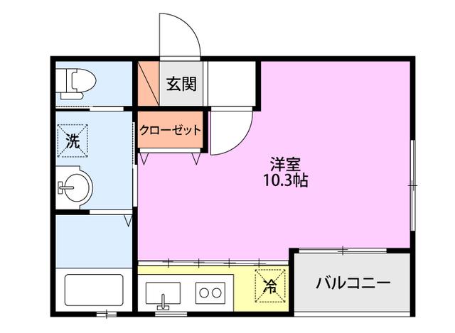 COMMON中木戸(ワンルーム/3階)の間取り写真