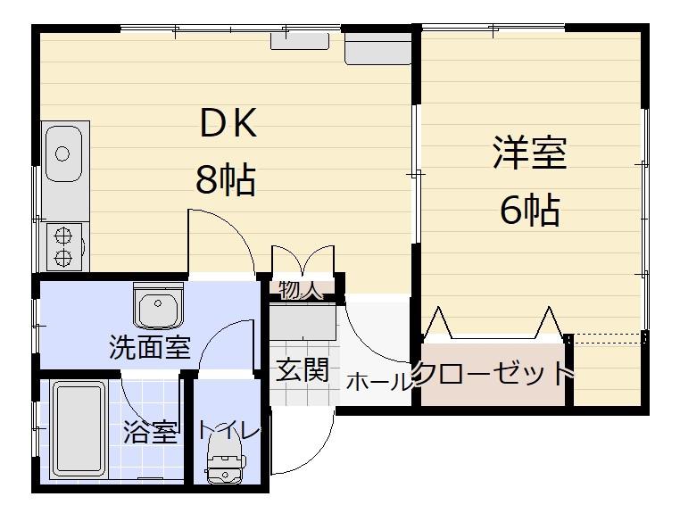メゾンKS-1(1DK/2階)の間取り写真