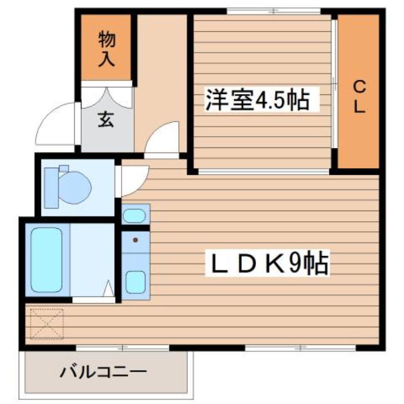 ビレッジハウス 福住 4(1LDK/1階)の間取り写真