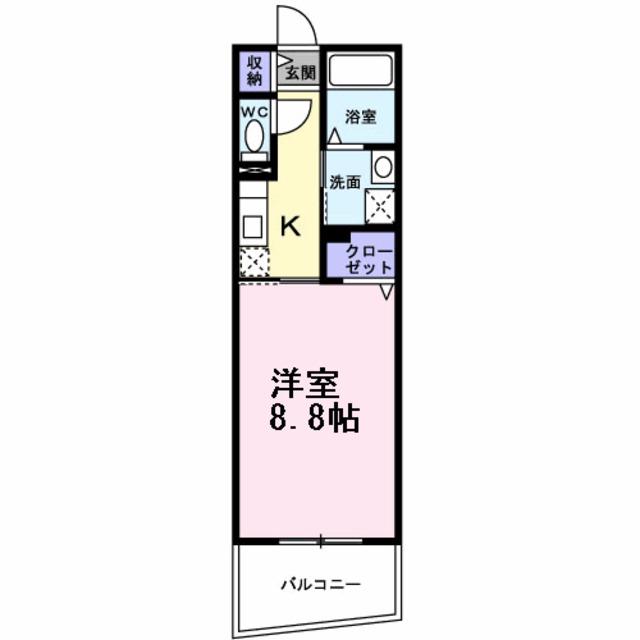アベニール北花田(1K/3階)の間取り写真