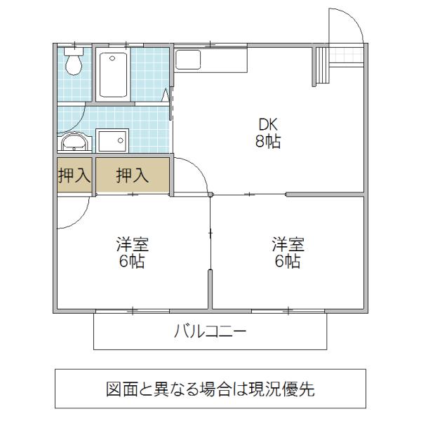 FOREST HEIM(2DK/1階)の間取り写真