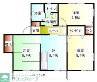 セキヤマB(3K/2階)の間取り写真