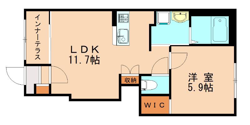 三苫3丁目アパート(1LDK/1階)の間取り写真