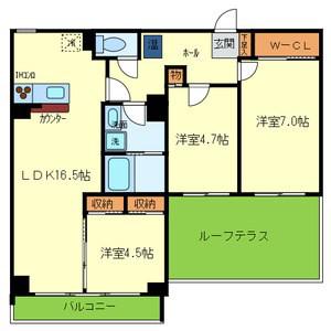 メゾンクレール(3LDK/7階)の間取り写真