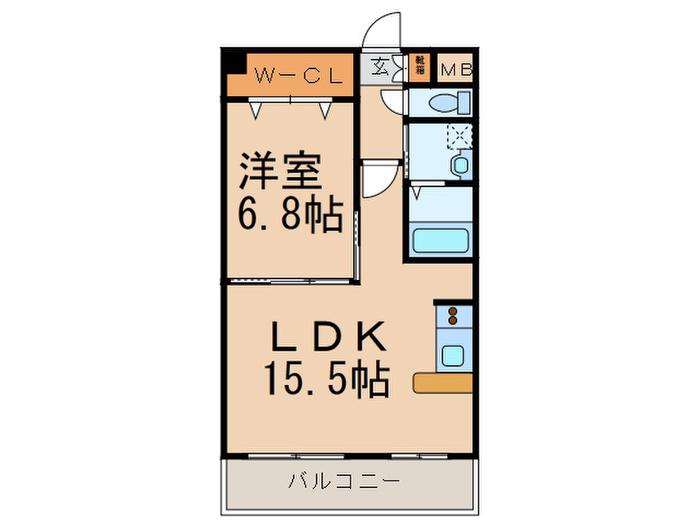 ロイヤル覚王山(1LDK/6階)の間取り写真