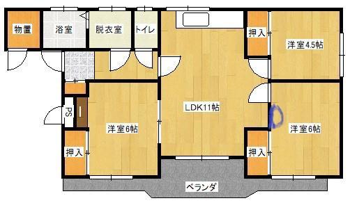 港南アパートメント(3LDK/3階)の間取り写真
