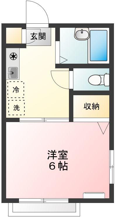 アネックスK(1K/1階)の間取り写真