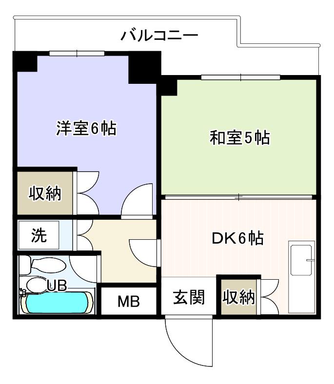 マキシムIK5(2DK/4階)の間取り写真