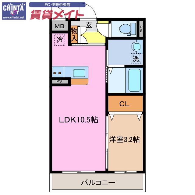 リジェール ヌーヴォー(1LDK/3階)の間取り写真