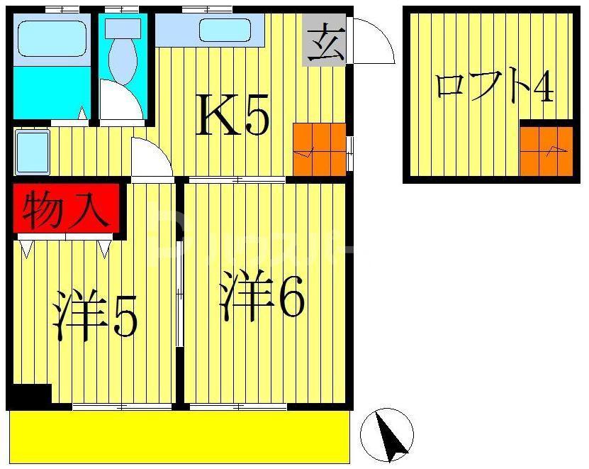 コーポサンライズ(2DK/1階)の間取り写真
