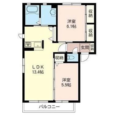 ＪＲ高崎線 籠原駅 徒歩11分 2階建 築17年(2LDK/1階)の間取り写真