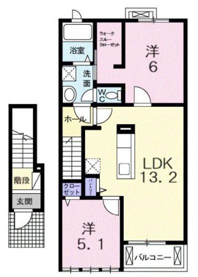 エテルノ(2LDK/2階)の間取り写真