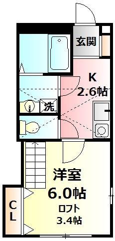 ピュアメゾン秦野南矢名(1K/1階)の間取り写真