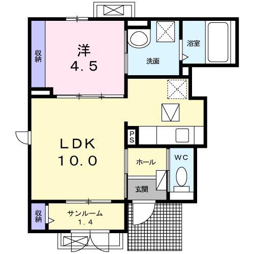 プレジール(1LDK/1階)の間取り写真