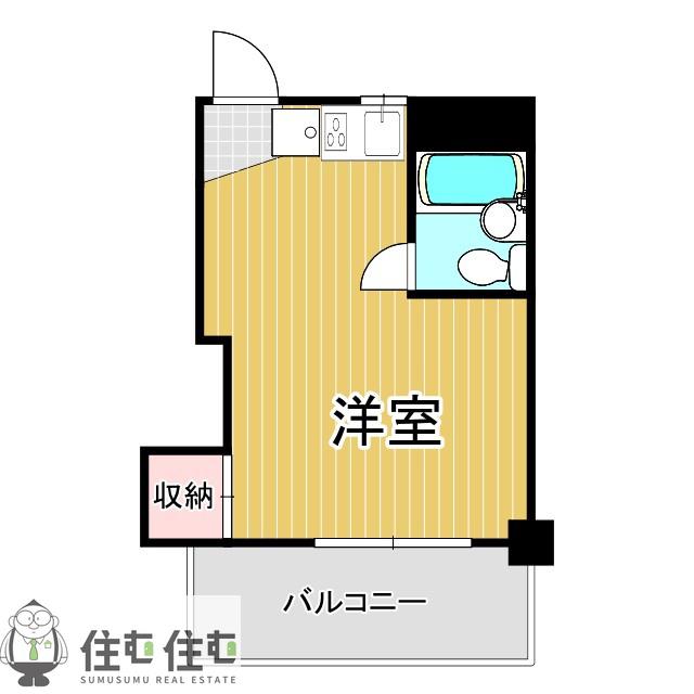 サンライズ48(ワンルーム/3階)の間取り写真
