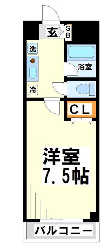 ウエストヒル白井(1K/4階)の間取り写真