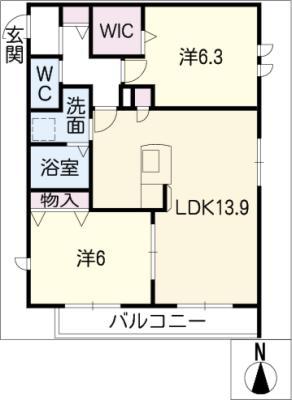メゾン クレール(2LDK/2階)の間取り写真