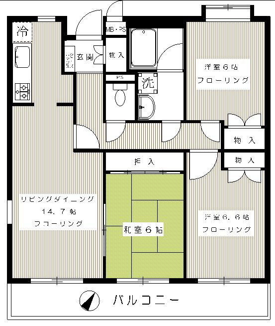 ソシアコンフォート(3LDK/2階)の間取り写真