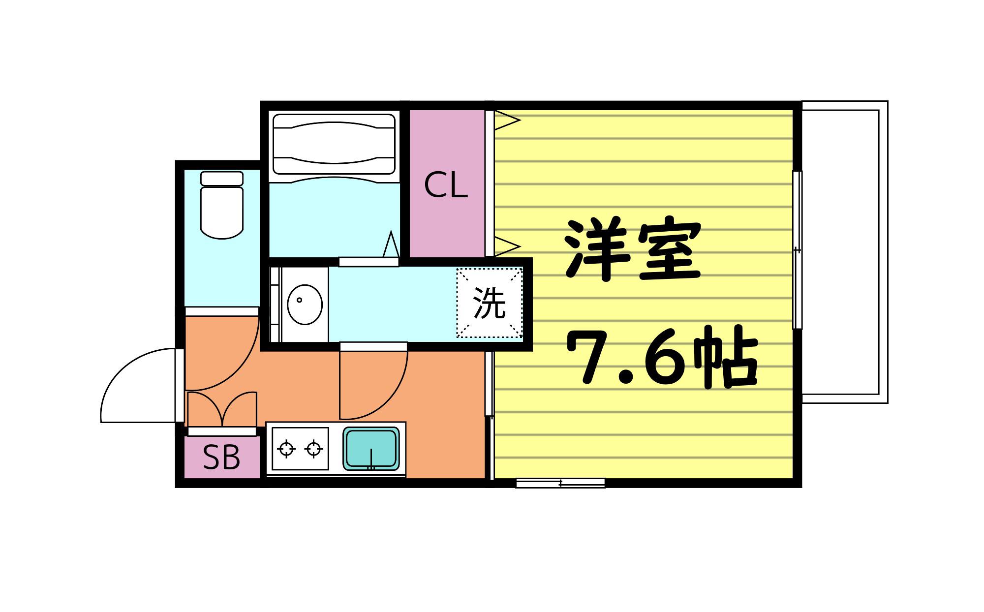 エスリード大阪城アクシス(1K/7階)の間取り写真