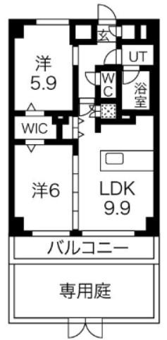エルフォルテ東日暮里(2LDK/1階)の間取り写真