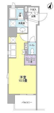 クローバー神田紺屋町(ワンルーム/2階)の間取り写真