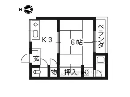 福寿荘(1K/2階)の間取り写真