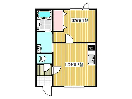 SAKURA(1DK/2階)の間取り写真