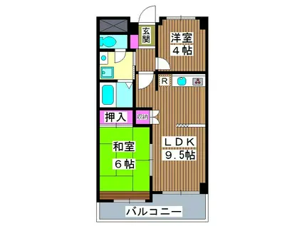 アンソレイエ小竹(2LDK/3階)の間取り写真