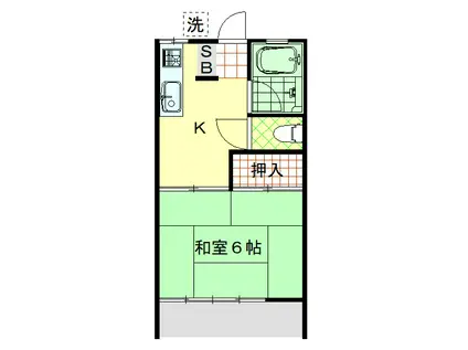 トミーハイツ(1K/2階)の間取り写真