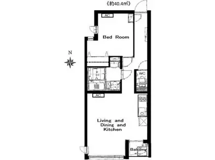 カーサ麻布ANNEX(1LDK/4階)の間取り写真