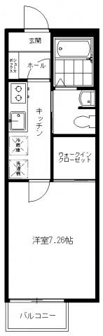フランベル(1K/1階)の間取り写真