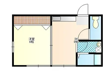 福岡荘(1DK/2階)の間取り写真