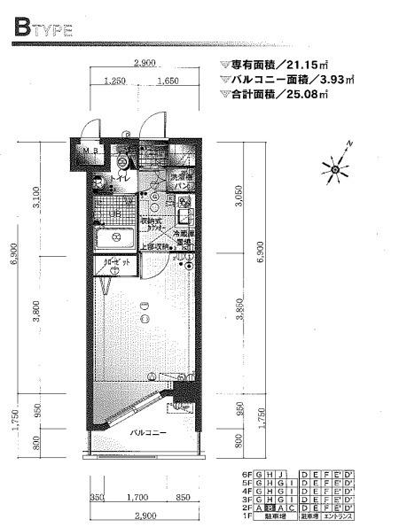 ダイナコートエスタディオ平尾駅前(1K/3階)の間取り写真