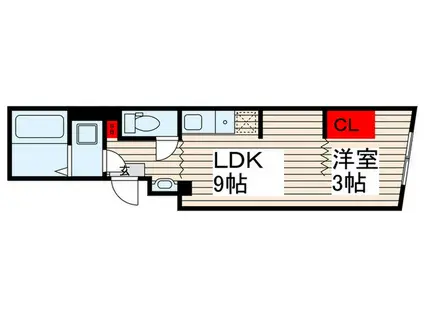 モント竹ノ塚(1LDK/4階)の間取り写真