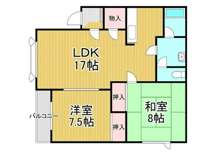 コーポ中村(2LDK/1階)の間取り写真