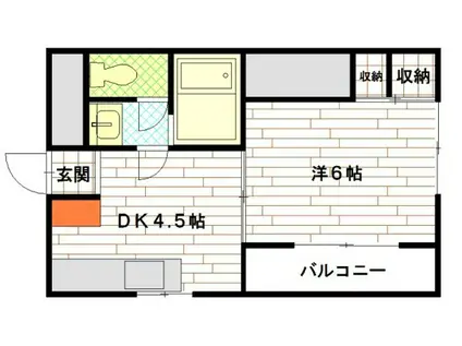第三田中ビル(1DK/2階)の間取り写真