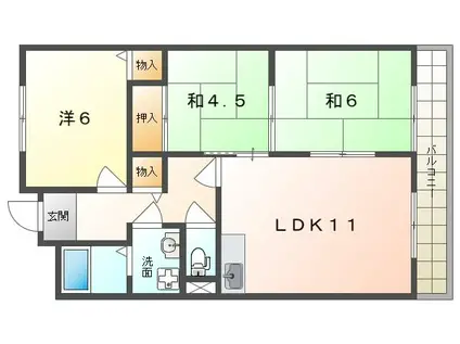 ソレイユ神田II(3LDK/2階)の間取り写真
