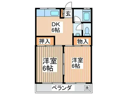 メゾン東大和(2DK/2階)の間取り写真