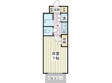 エステージ浦安(1K/1階)の間取り写真