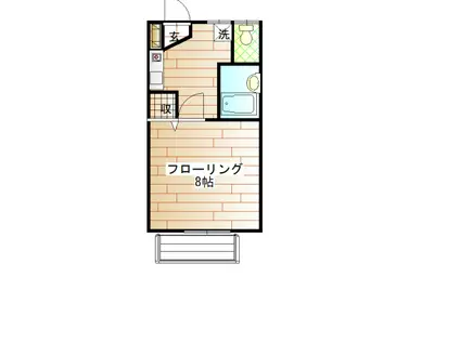 シティハイムニシムラ(1K/2階)の間取り写真