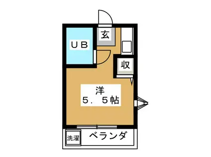 ダジュール松原(ワンルーム/1階)の間取り写真