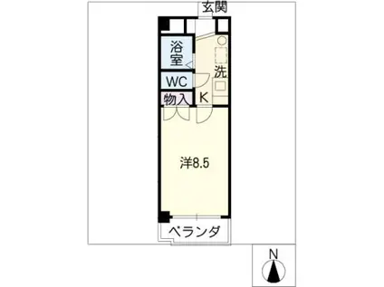 LIFE STAGE 四谷(1K/2階)の間取り写真