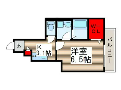 ディアコート東所沢(1K/1階)の間取り写真