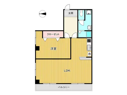 香里さくらハイツI(1LDK/3階)の間取り写真