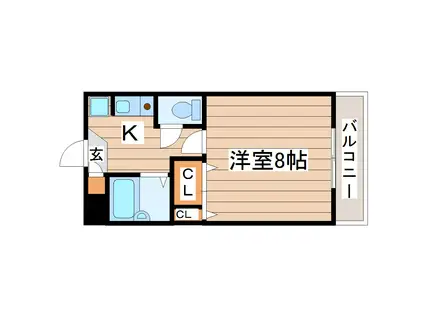 愛宕橋ハイツ(1K/2階)の間取り写真