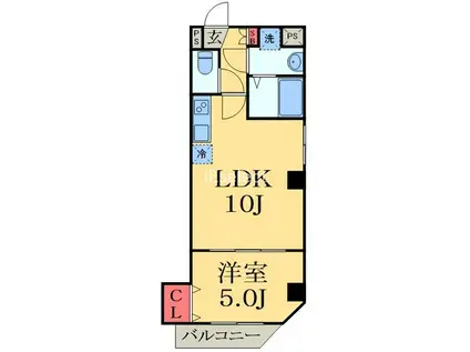 カイテキースIII(1LDK/3階)の間取り写真