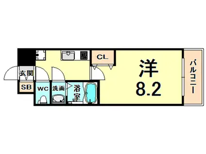 パークフラッツ尼崎(1K/14階)の間取り写真