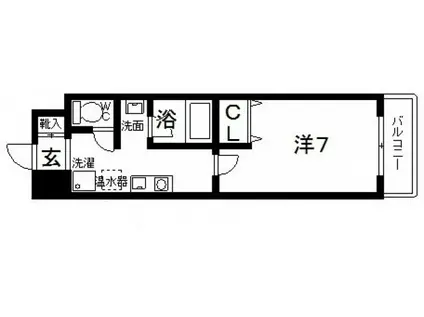 チエロマレ天美東(1K/5階)の間取り写真