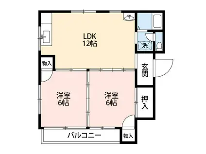 SUPREMEマンション(2LDK/3階)の間取り写真