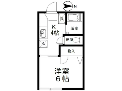 フォーブル成田西(1K/2階)の間取り写真